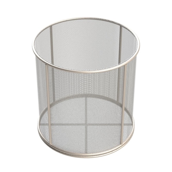 Anysizebasket Round Wire Mesh Basket: 8Dia. x 8H, 304 SS, 3/16 Rod Frame, No Handles, Mesh: 8 x .047 TMT-080RND080-N08S - main